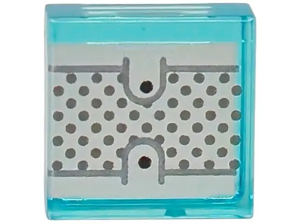 Blue Tile 1 x 1 with Black and Dark Bluish Gray Dots and Lines on Silver Background Pattern