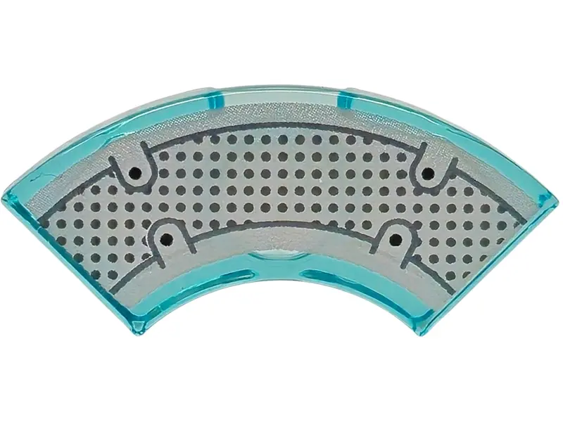 Blue Tile, Round Corner 2 x 2 Macaroni with Bottom Stud Holder with Black and Dark Bluish Gray Dots 