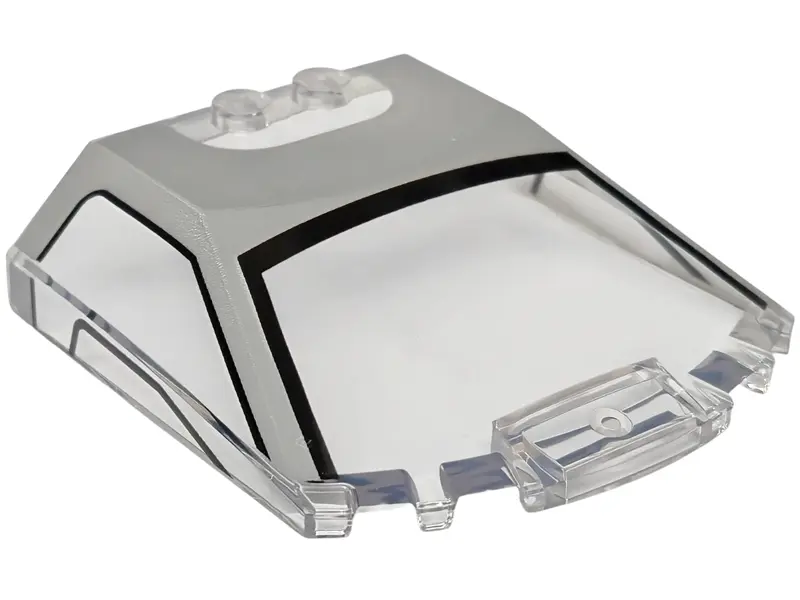Windscreen 6 x 6 x 1 1/3 Straight Sides with Light Bluish Gray Roof and Black Window Frame Outline P