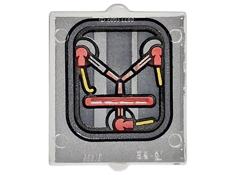 Glass for Window 1 x 2 x 2 Flat Front with Yellow Wires, Red Connectors, Dark Silver Stripes and Bor