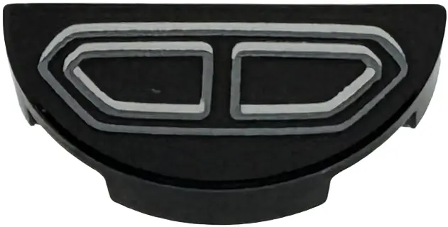 Tile, Round 1 x 2 Half with Silver and Dark Silver Exhaust Pipe Outlines Pattern