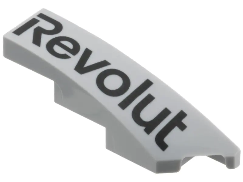 Bluish Gray Wedge 4 x 1 Right with Black 'Revolut' Pattern