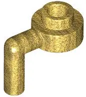 Gold Plate, Round 1 x 1 Open Stud with Bar Arm Down