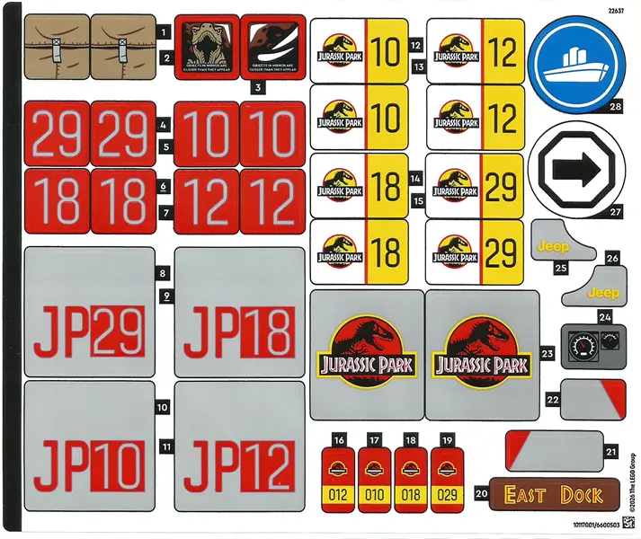 Sticker Sheet for Set 77984 - (10117001/6600503)