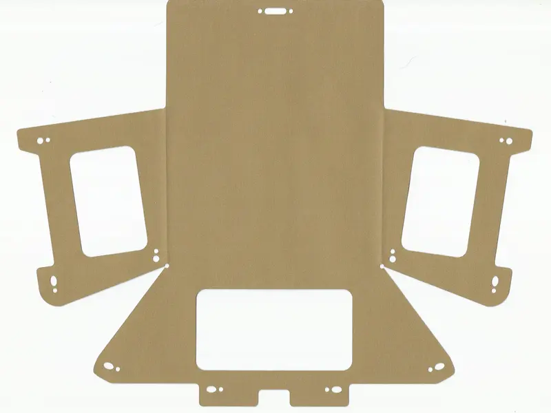 Vehicle Roof with Folds, 2 Side Windows and Back Window with Black and Dark Tan Sides (Jeep Wrangler