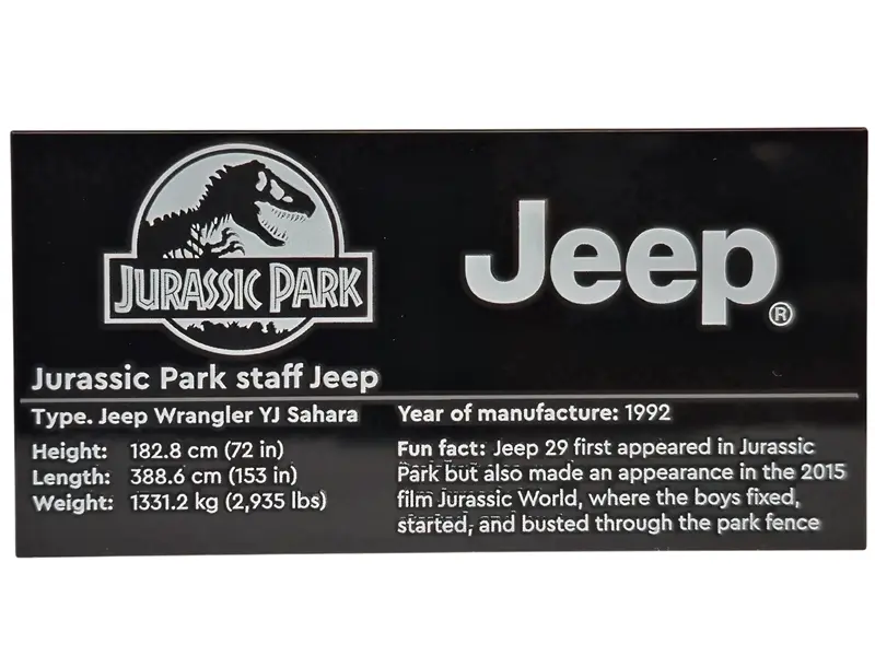 Tile 4 x 8 with Jurassic Park staff Jeep Pattern