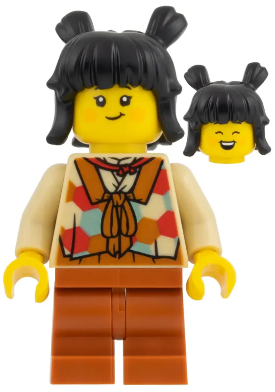 - Tan Vest, Black Hair, Dark Orange Mid Legs