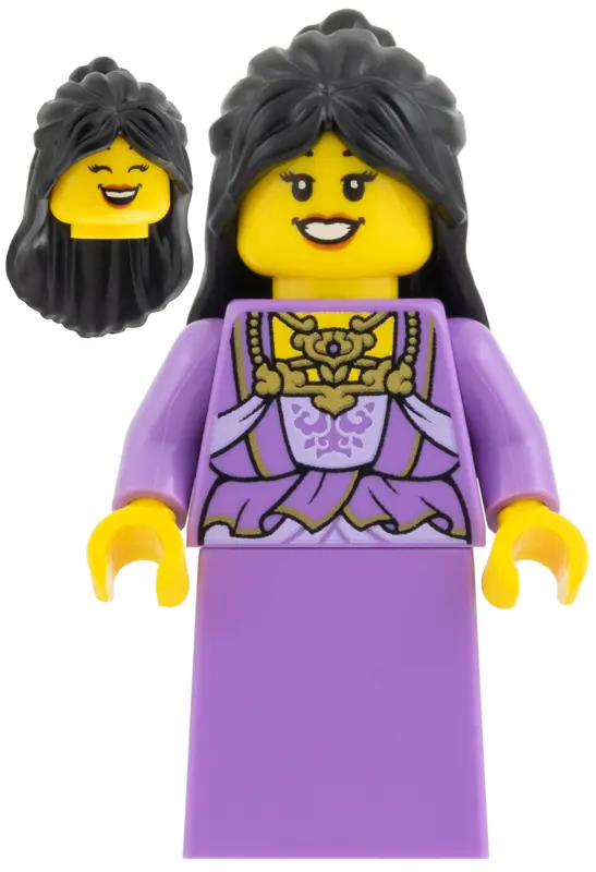 - Medium Lavender Vest and Skirt, Black Hair