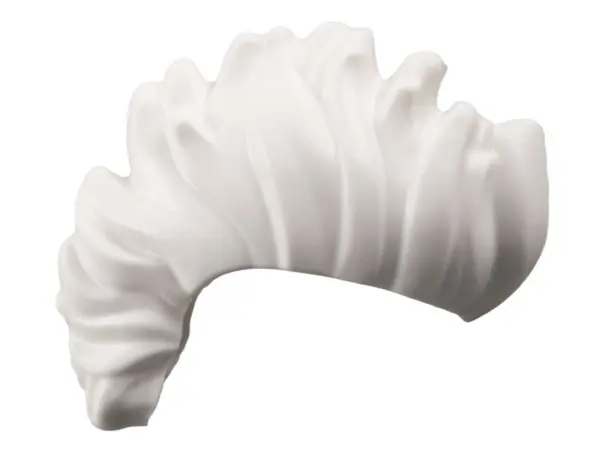 White Minifigure, Hair Mohawk, Wide and Wavy
