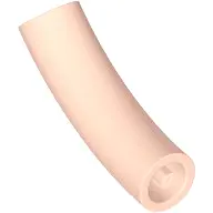 Light Nougat Brick, Round Tube 1 x 1 d. 45 degrees Elbow Macaroni Half - Axle Hole