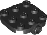 Black Plate, Modified 3 x 3 with Plate, Round 1 x 1 with Open Stud on Edge