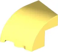 Bright Light Yellow Wedge 3 x 2 x 1 2/3 Left No Studs