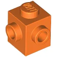 Orange Brick, Modified 1 x 1 with Studs on 2 Sides, Adjacent