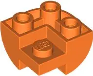Orange Slope, Curved 2 x 2 Inverted Corner with Recessed Stud