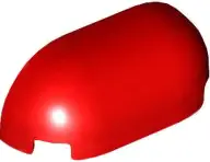 Red Slope, Curved 1 x 3 with Rounded Ends