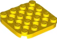 Yellow Plate, Round 4 x 4 with Rounded Corners and 9 Holes