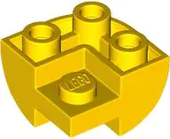 Yellow Slope, Curved 2 x 2 Inverted Corner with Recessed Stud