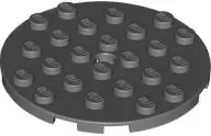 Dark Bluish Gray Plate, Round 6 x 6 with Hole
