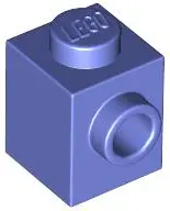 Blue Violet Brick, Modified 1 x 1 with Stud on Side