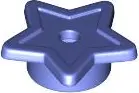 Blue Violet Plate, Round 1 x 1 with Star and Small Pin Hole