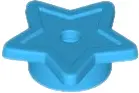 Dark Azure Plate, Round 1 x 1 with Star and Small Pin Hole