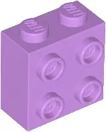 Medium Lavender Brick, Modified 1 x 2 x 1 2/3 with Studs on Side