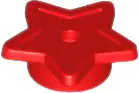 Red Plate, Round 1 x 1 with Star and Small Pin Hole