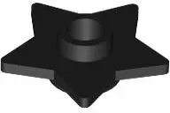 Black Plate, Round 1 x 1 with Star and Open Stud