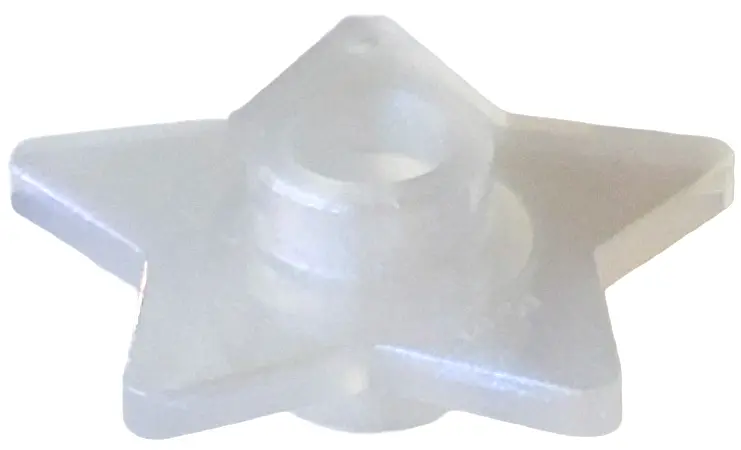 Satin Trans-Clear Plate, Round 1 x 1 with Star and Open Stud