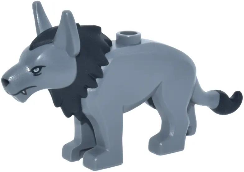 Dark Bluish Gray Anooba, Star Wars with Molded Black Mane and Tail and Printed Nose and White Eyes a