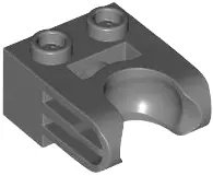 Dark Bluish Gray Technic, Brick Modified 1 x 2 with Hole and Ball Socket