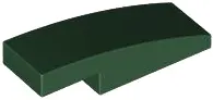 Dark Green Slope, Curved 3 x 1 x 2/3