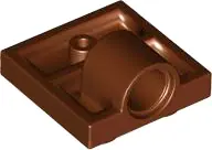 Reddish Brown Plate, Modified 2 x 2 with Pin Hole - Full Cross Support Underneath