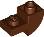 Reddish Brown Slope, Curved 2 x 1 Inverted with Recessed Stud