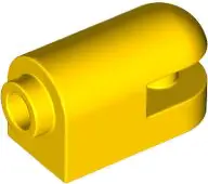 Yellow Brick, Round 1 x 2 with Stud on 1 End, Cutaway with Bar on 1 End