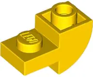 Yellow Slope, Curved 2 x 1 Inverted with Recessed Stud