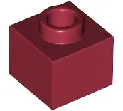 Dark Red Brick, Modified 1 x 1 x 2/3 with Open Stud