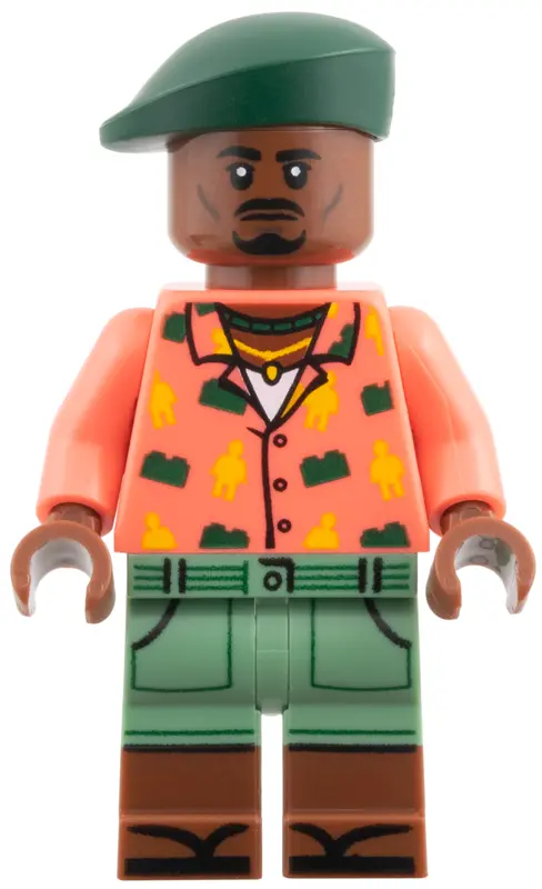 Duncan Kincaid - Coral Shirt, Sand Green Shorts, Dark Green Beret