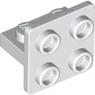 White Bracket 1 x 2 - 2 x 2 Centered, Inverted
