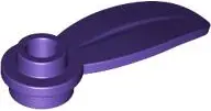 Dark Purple Plant Plate, Round 1 x 1 with Rounded Leaf