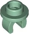 Sand Green Plate, Round 1 x 1 with Clip on Bottom