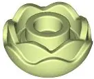 Yellowish Green Plant Flower Round with 2 Layers (Peony Rose) with Open Stud and Small Pin Hole