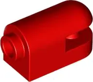 Red Brick, Round 1 x 2 with Stud on 1 End, Cutaway with Bar on 1 End