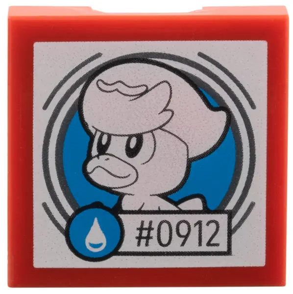 Red SMART Tag Tile 2 x 2 with Quaxly '#0912' Pattern