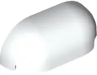 White Slope, Curved 1 x 3 with Rounded Ends