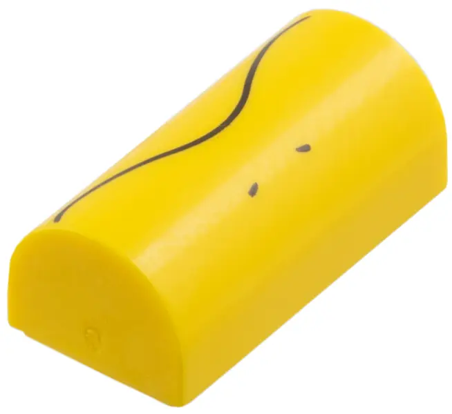 Yellow Slope, Curved 1 x 2 x 2/3 Double with Beak Black Curved Line and 2 Dots Pattern