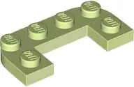 Yellowish Green Plate, Round Corner 2 x 4 Double with 1 x 2 Cutout