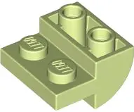 Yellowish Green Slope, Curved 2 x 2 Inverted with 2 Recessed Studs