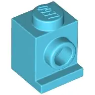 Medium Azure Brick, Modified 1 x 1 with Headlight