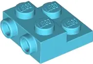 Medium Azure Plate, Modified 2 x 2 x 2/3 with 2 Studs on Side - Hollow Bottom Tube